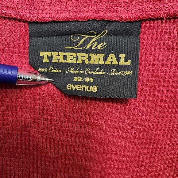 Avenue women's thermal blouse top size 22/24 red new without tags - Picture 6 of 8